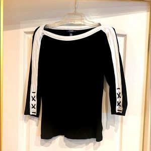 Chaps 3/4 sleeves with cute detail